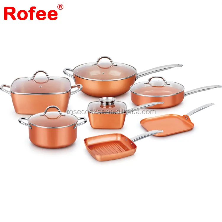 Juego De Utensilios De Cocina De 14 Piezas Con Revestimiento Cocina De Cobre De Aluminio Juegos De Utensilios De Cocina