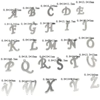 

S1082 Stainless Steel Initial Alphabet Letter Charms, Cursive Letter Charms, Cursive Initial Pendant Charms