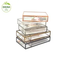 

In stock ! 30% off ! 100% refund for broken pieces! outside size:165*120*38mm loop handle gold color brass glass 4*6 photo box