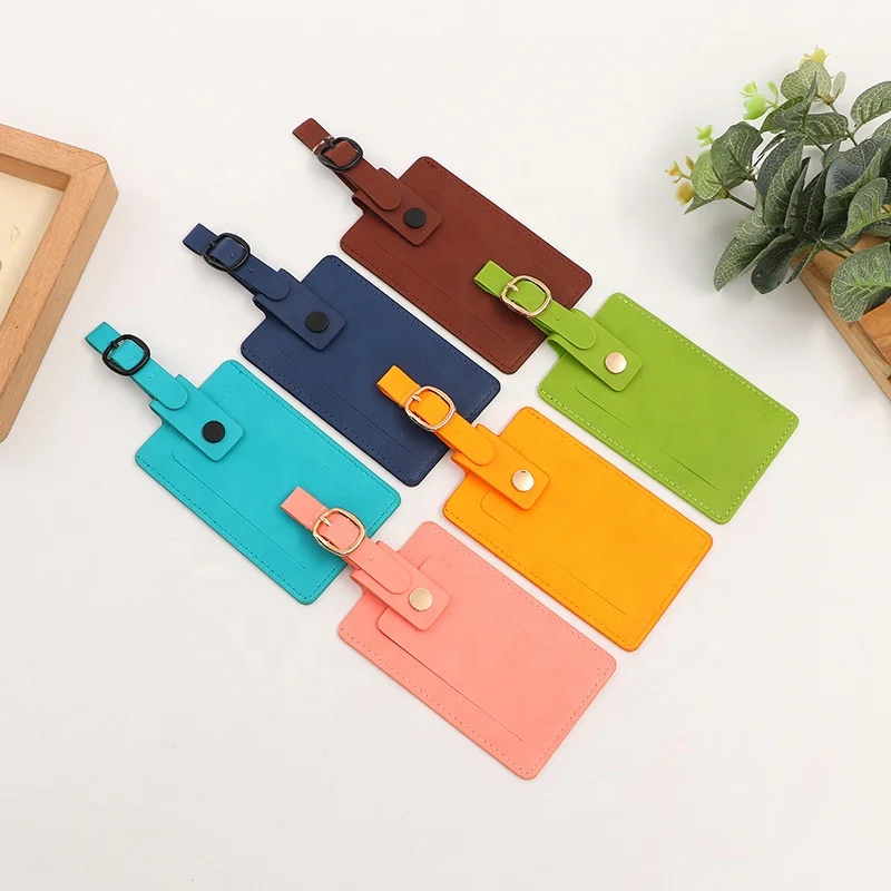 

Premium PU Leather Traveler Bag Tags, Luggage Tag with Full Back Privacy Cover, Many options