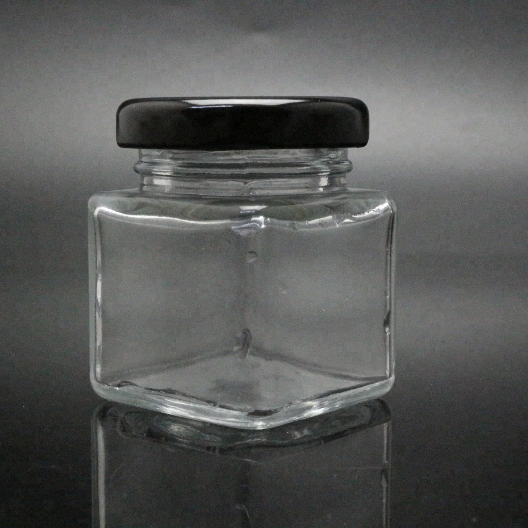 小玻璃瓶螺纹口蜂蜜罐玻璃瓶方形玻璃罐子 50毫升