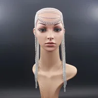 

Wholesale Head Chain Women Silver Gold Long Tassel Aluminium Chain Layered Harness Body Jewelry Headdress Hair Accessories