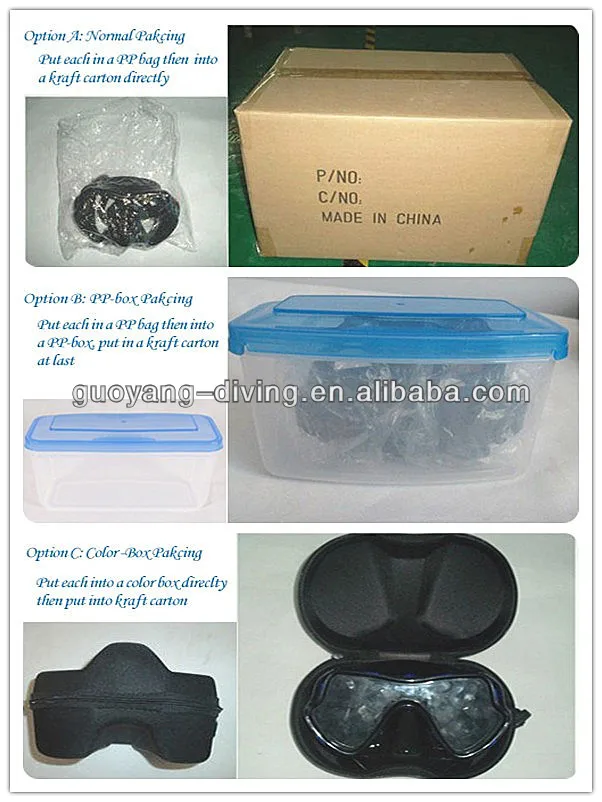 diving mask packing