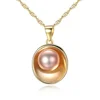 CZCITY 2018 New Fashion Round Shell Design 925 Sterling Silver Wedding Natural Pearls Necklaces for Bridal