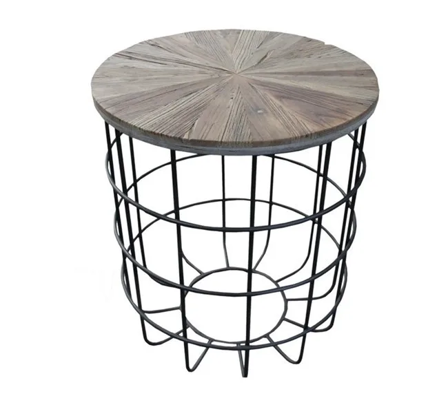 Antique Style Mdf Top Iron Wire Base Coffee Table Product On Alibaba