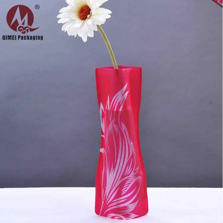 
Wholesale biodegradable foldable stand up small clear plastic flower decor vases  (60688246377)