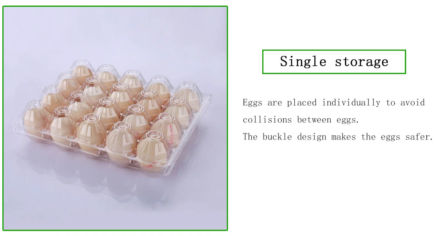 Disposable plastic packaging pvc material egg tray 20 pieces