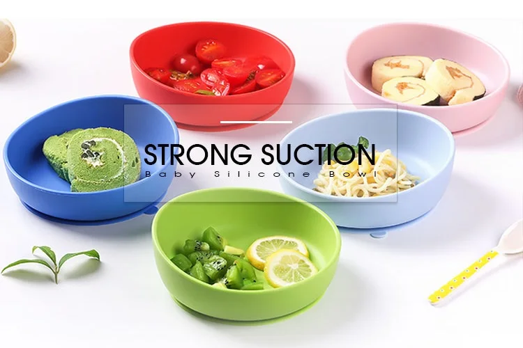 Bol En Safely Silicone Suction Bowls  Vaisselle Baby Bowl Set Baby En Silicone Baby Hot Bowl With Lid