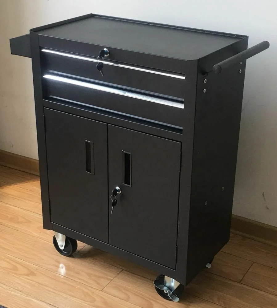 
2 Drawers and 2 doors metal Cabinet Chest Trolley 