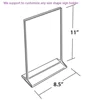 Clear Acrylic Photo Frames Picture 8.5 X 11 Inch Double Sided T Shaped Ad Frame