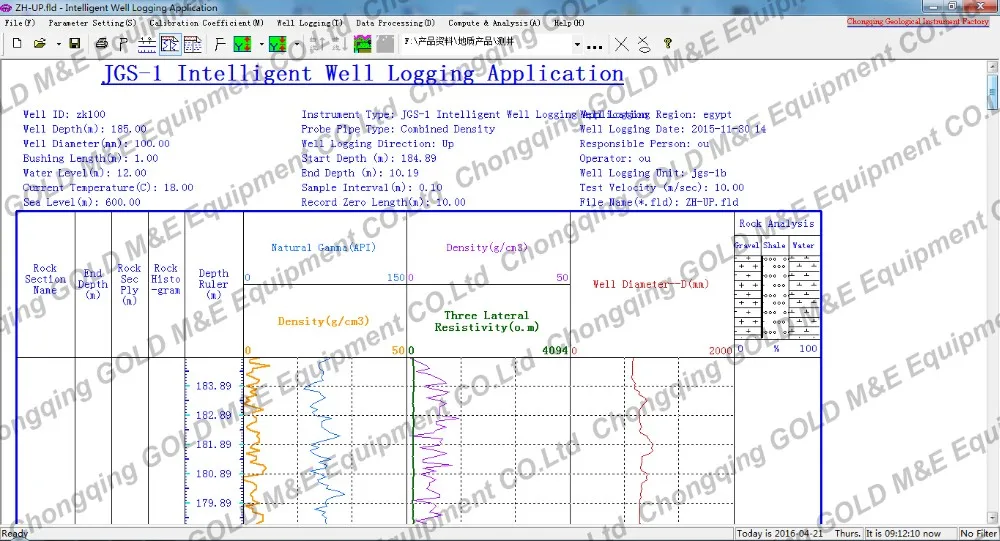 500m 1000m Sp Resistivity Geopghysically Logger Water Well Logging 