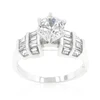 PES Fashion Jewelry! Tapered Baguette Prong Set Cubic Zirconia Engagement Ring (PES6-1718)