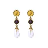 ed00866c Simple Large Crystal Pearl Earrings 925 Silver Post