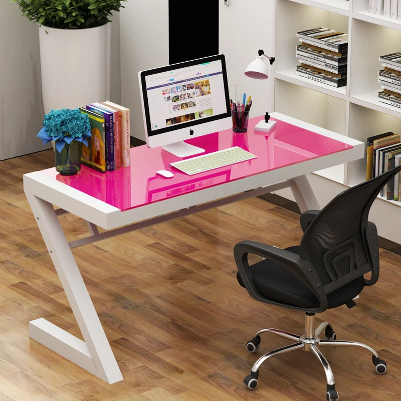 Modern Design Study Glass Office Desk Organizer White Standing Office