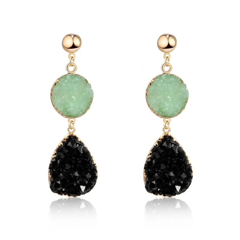 

Free shipping geometric water drop earrings personalized stone earrings