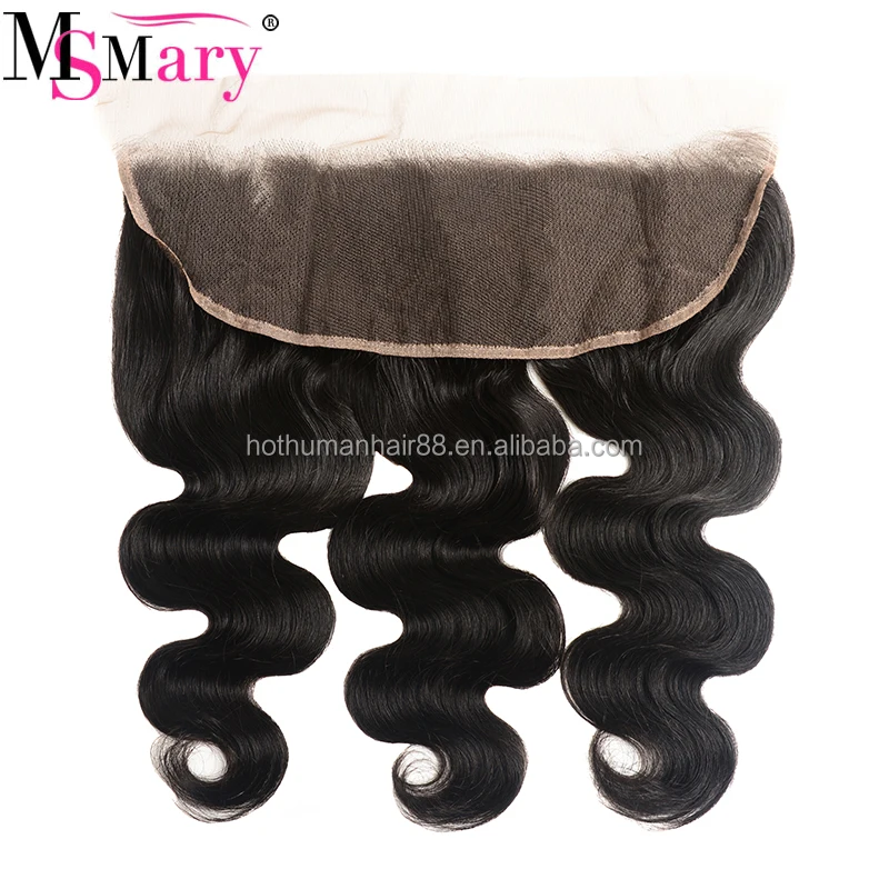 

Top Grade Virgin Brazilian 13x4 Lace Frontal Body Wave Ear To Ear Lace Frontal With Baby Hair 1b 10-20 inch, Natural color #1b