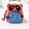 Mini Cheap Kids Panda Canvas Patchwork Backpack Students School Shoulder Bag