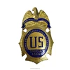 US Agent alloy lapel pin badge with 3D eagle , golden emblem