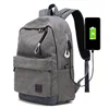 Popular Quality Canvas Backpack Vintage College School Backpacks With USB Earphone Port