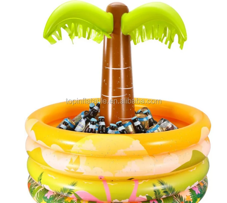Inflatable Palm Tree Floats Cup Drink Holder For Buffet Bbq Pool Party
