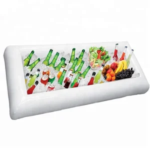 Image of Summer party white inflatable serving bar for floating