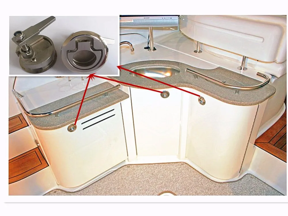 Marine Supplies Grade Stainless Steel Boat Flush Hatch Latch Turning