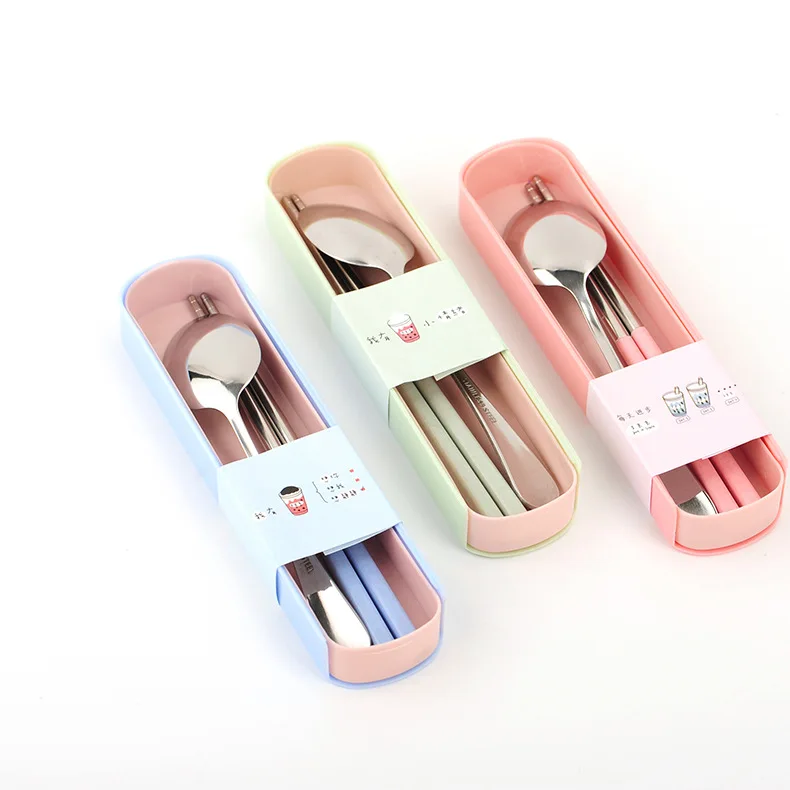 

Z315 chopsticks spoon set stainless steel tableware tableware set with box