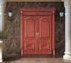 Mahogany front double entry door hand carved solid wood door with roman column