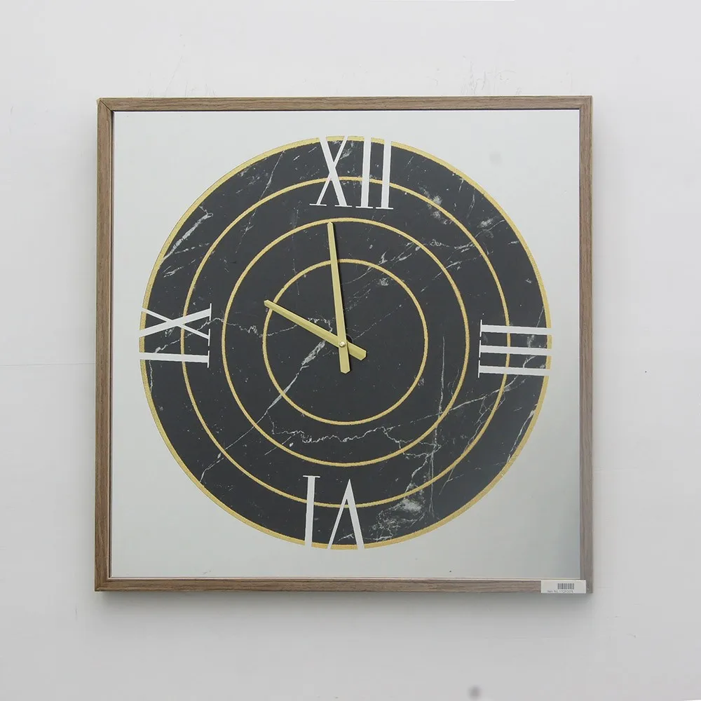 Modern Wholesale Factory Handmade Wooden Frame Wall Clock With Mirror