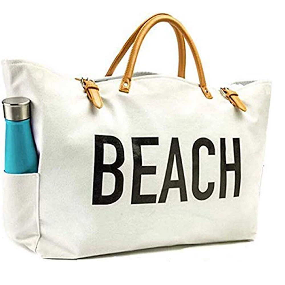 Custom Fashion Waterproof Beach Tote Bag Large Summer Promotional Women