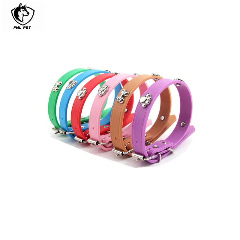 

High Quality TPR Material Soft Cute Elastic Rubber Dog Collar, Red;yellow;pink;blue