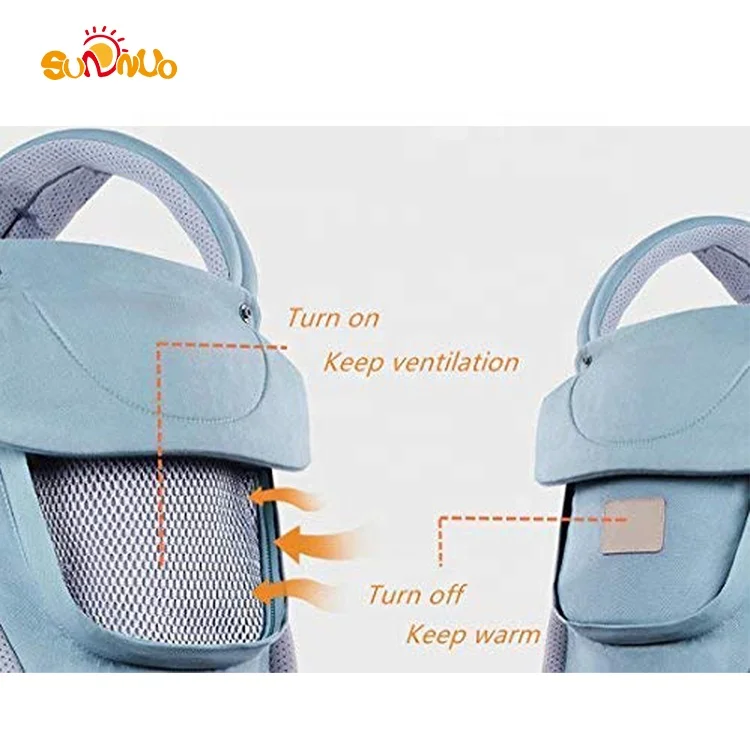 Breathable Cotton Cool Mesh with Detachable Hood Baby Carrier