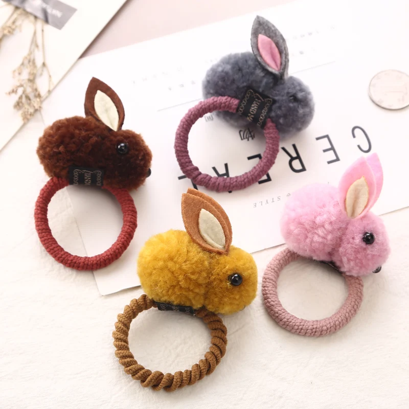 New Cute Rabbit Hair Tie Bands Ropes Ponytail Holder Gift For Princess ...