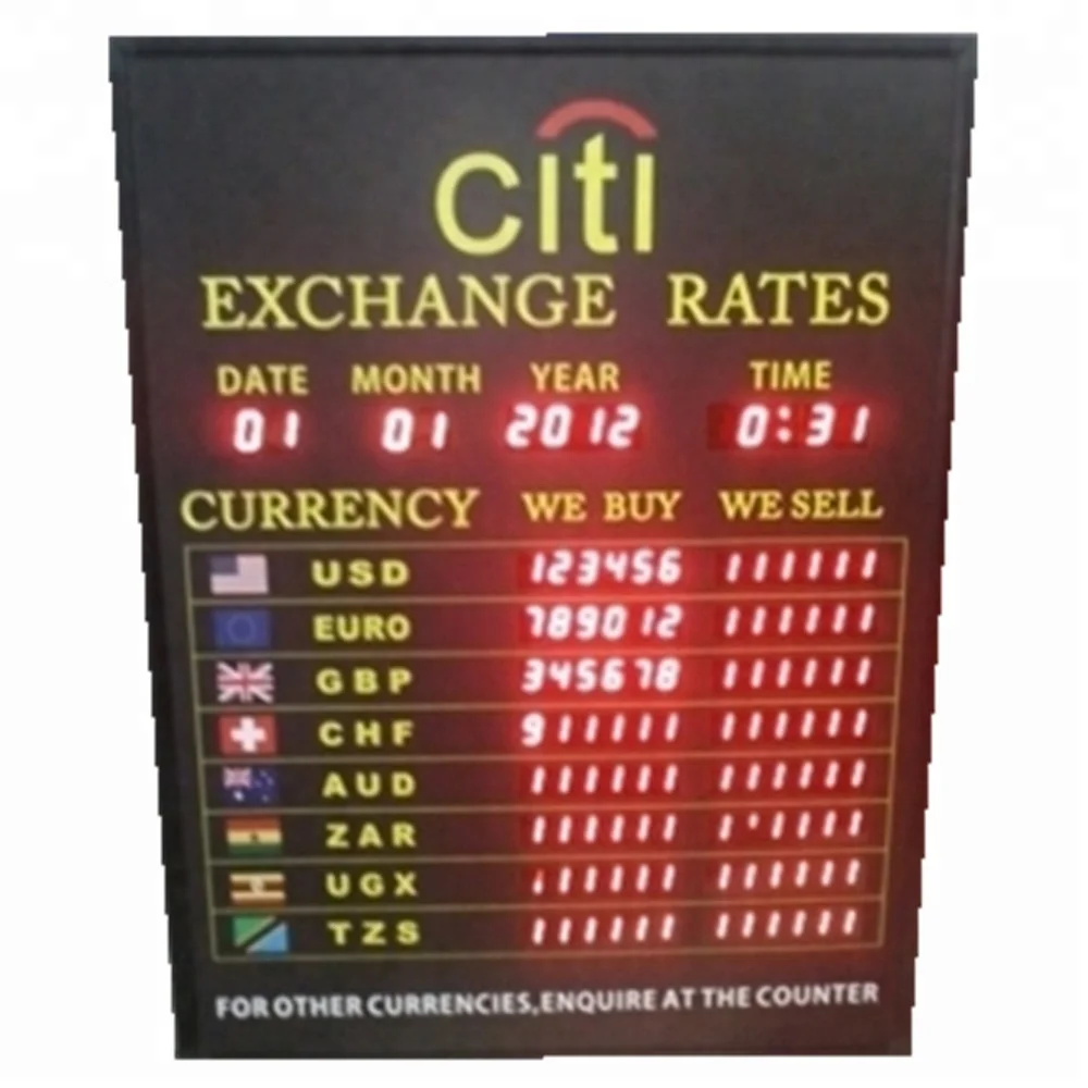 Led Digital Currency Board Indoor Led Money Exchange Rate Display Board,7 Segment led display