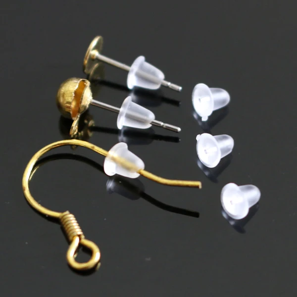 

10000 pcs per bag  transparent plastic earring back studs earring clutch