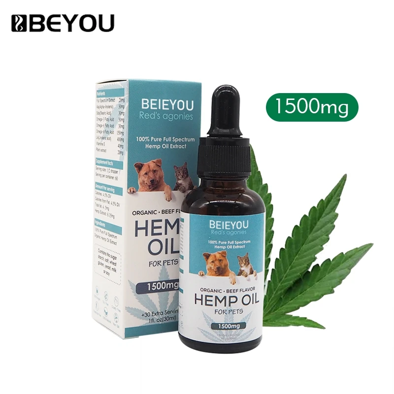 

BEYOU Best Pet Hemp Oil 30ml Pure Hemp Seed Oil Cold Pressed Organic Hemp Oil For Dogs 1500mg
