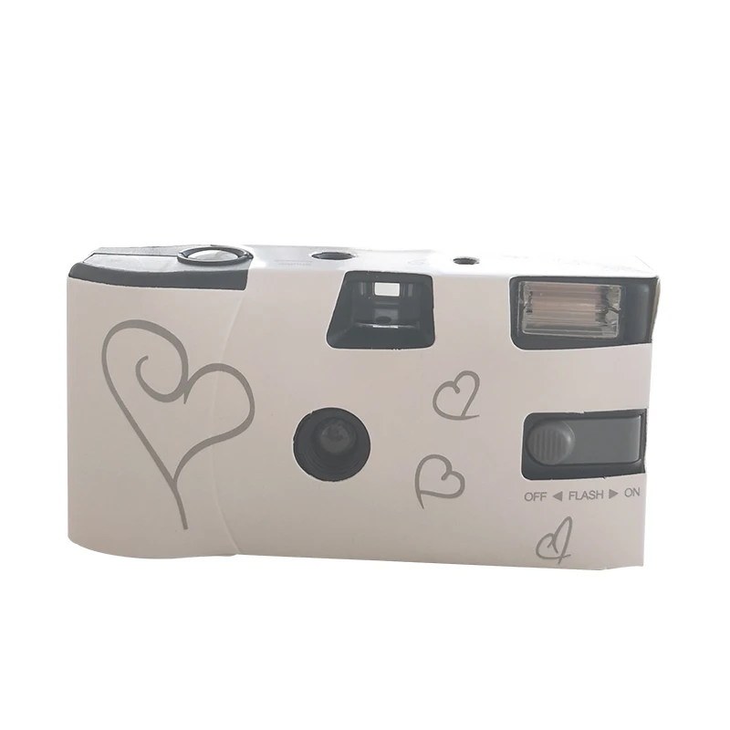 

Single Use 35mm Color Film Camera Wedding Disposable Camera Build In Flash Light 36Exp Kodak Color Film Alkaline Battery, White