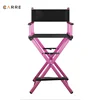 Aluminum Professional Hair Dressing Makeup Chair High-end Director Chair with Pink Frame