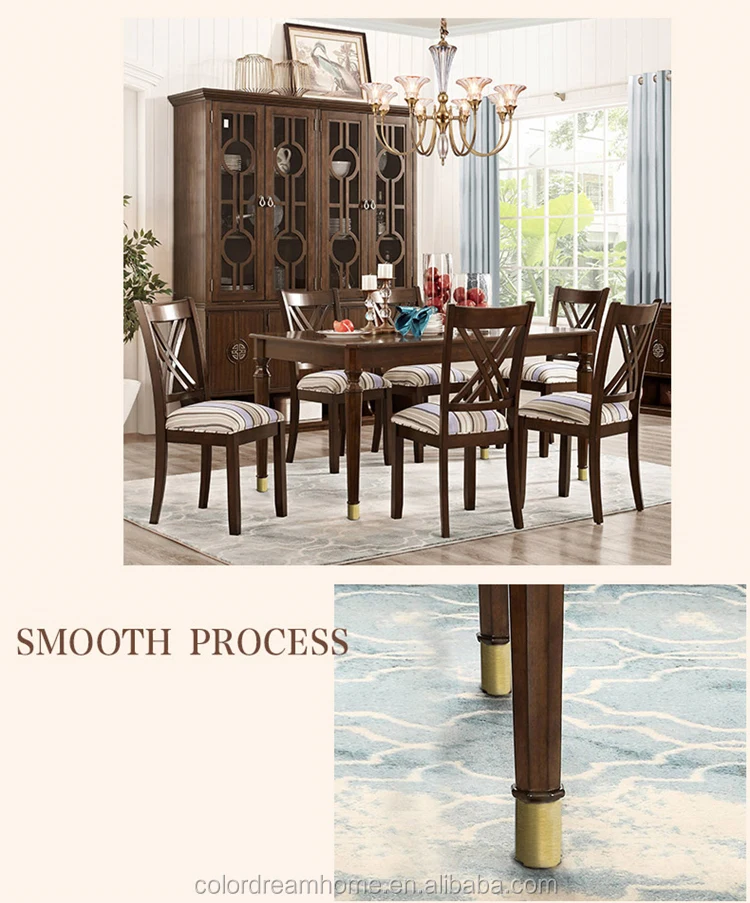 Cheap Solid Wood Dining Room Table And Chairs Dining Table With 6