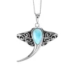 Amazing Silver stingray Pendant with Larinar stone setting