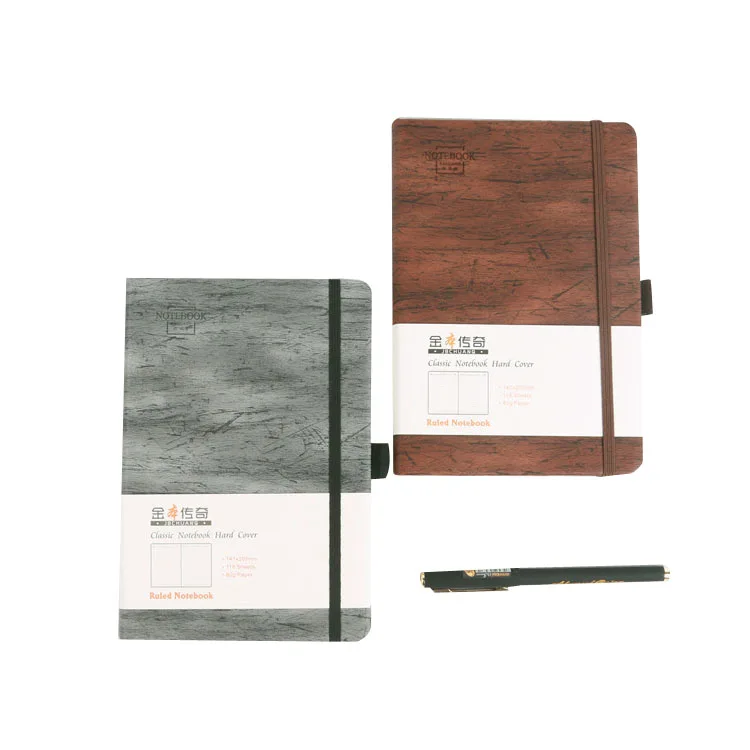 Wholesale Hard Cover Stone Paper Elastic Band Marble Notebook With Card