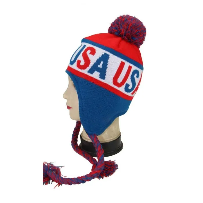 Custom Spandex Embroidered Ponytail Knitted Beanie Hat With Pom Pom No Minimum Buy Ponytail