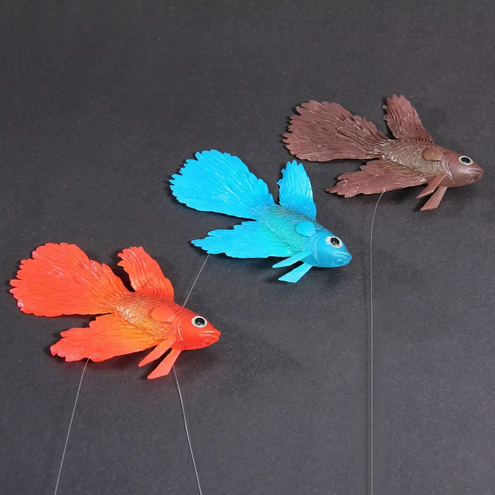 Aquarium Fish Tank Suction Cup Floating Glowing Artificial Betta Fish