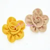 yellow/beige shabby two layer fabric flower wholesale- new developing