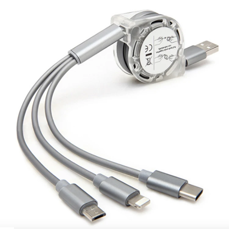 

Retractable Keychain Multiple Charging Usb Cable