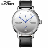 

GUANQIN Mens Watches Top Brand Luxury Automatic Date Men Casual Fashion Clock Waterproof Genuine Leather Mechanical Wrist Watch