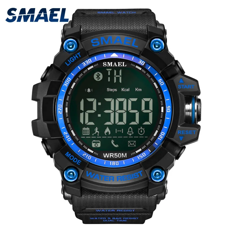 

SMAEL android ios Bluetooth Smart Watch Men Waterproof Sport Wrist 1617B Military Relogio Masculino LED Smart Digital Watches