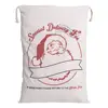 Promotional New design 100% Cotton Reindeer Pattern Canvas Santa Sacks Christmas Drawstring Gift Bag