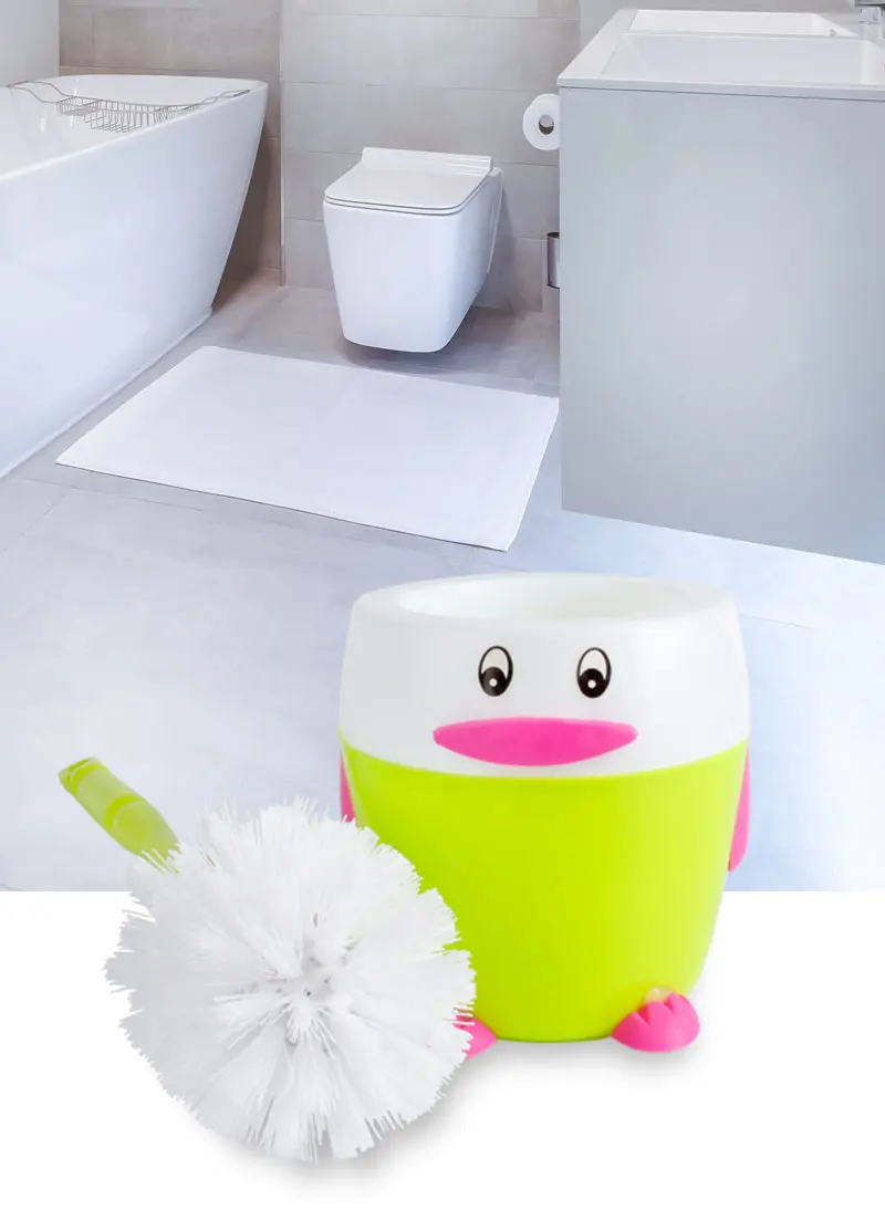 Hot Selling Children Students School Restroom Toilet Brush Set Animal