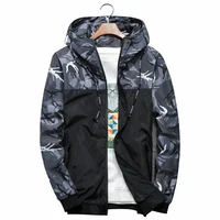 

Men Bomber Jacket Thin Slim Long Sleeve Camouflage Military Jackets Hooded 2019 Windbreaker Zipper Outwear Army Brand Clothing